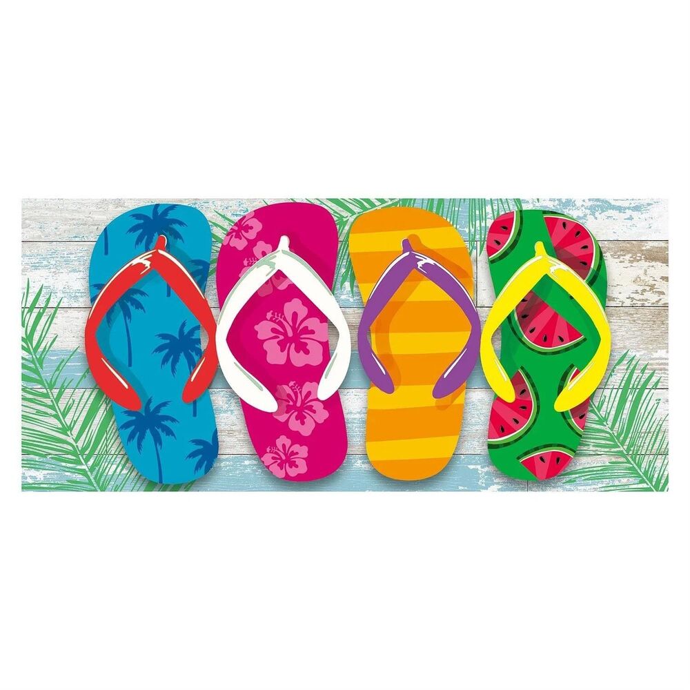 Stacked Flip Flop Sassafras Switch Mat – Flip Flop Doormat Insert (22" x 10")